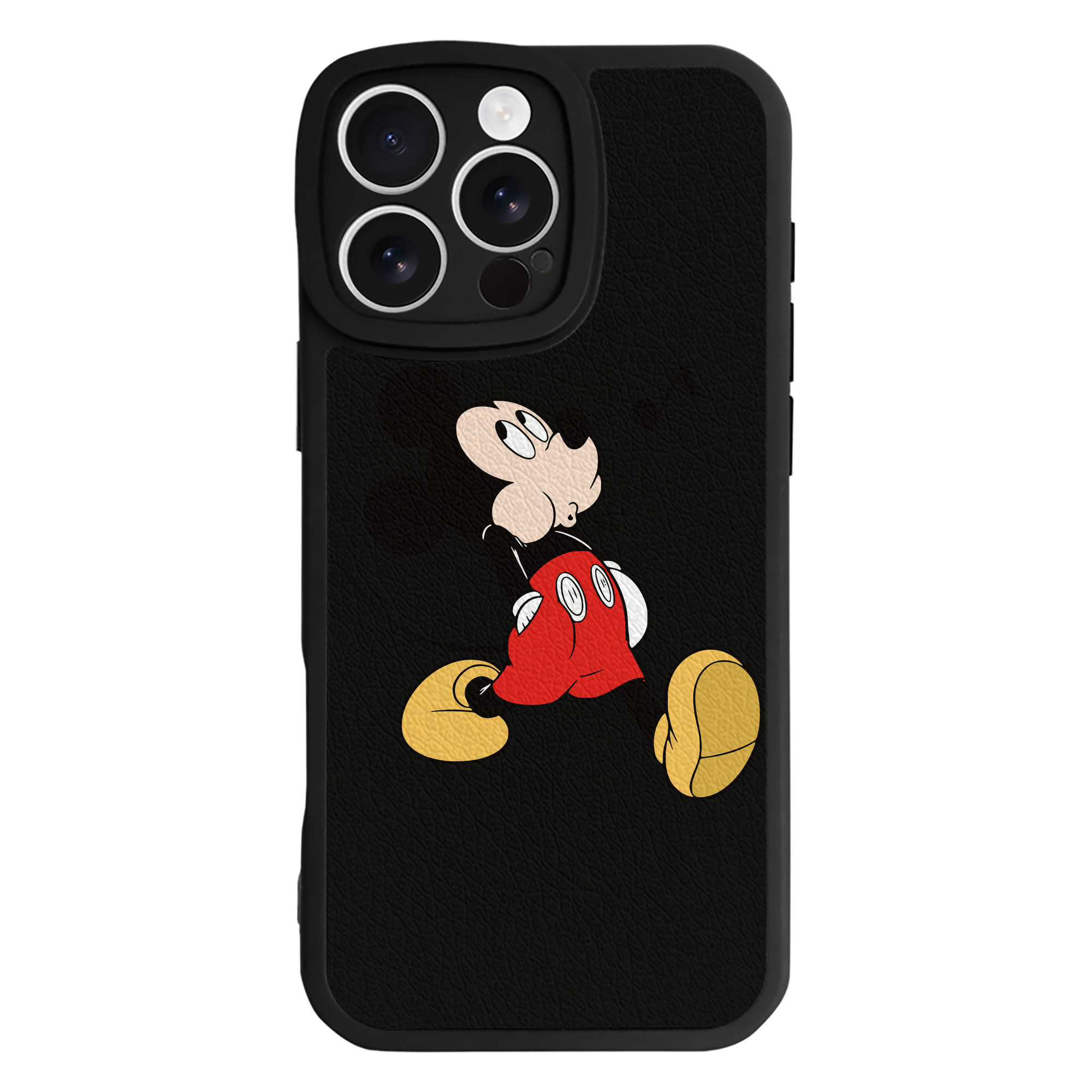 （画像用） ミッキーマウス Mickey Mouse 【iPhone 16シリーズ対応】シリコンスマホケース（レザー調） 材質：シリコン